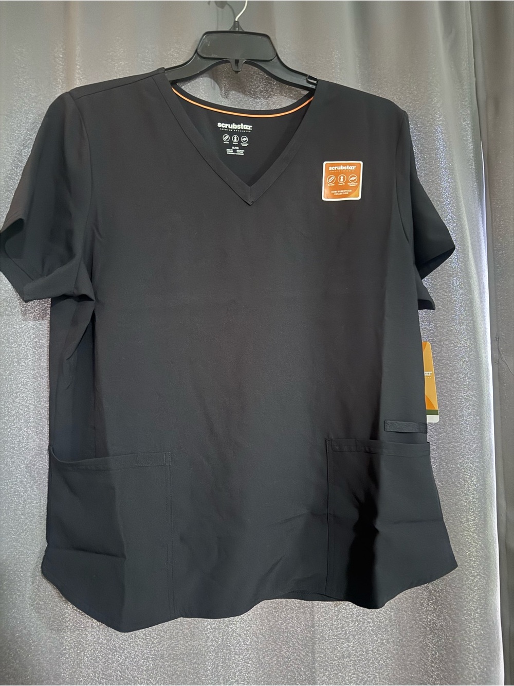 ScrubStar woman’s V-Neck Scrub Top - Black
